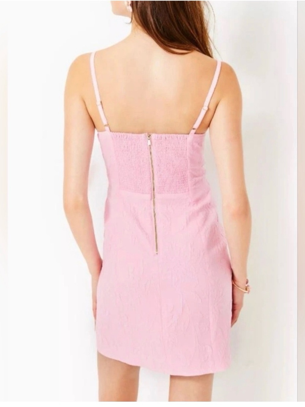 🌸Lilly Pulitzer Light Pink Bow-Front Spaghetti Strap Mini Dress - Picture 3 of 6